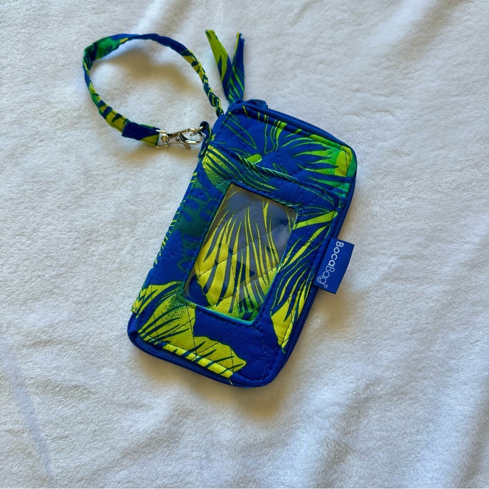NWOT BocoBag Blue and Green Tropical Wallet